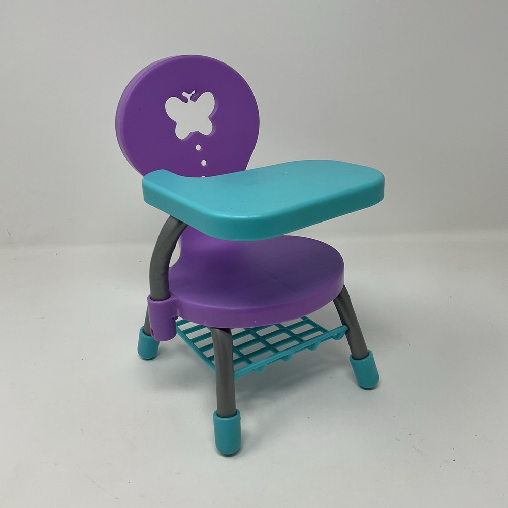 My Life Doll Student School Desk Furniture 18 Inch Purple Blue Butterfly Cutout
